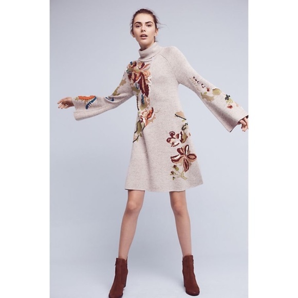 Anthropologie Dresses & Skirts - Anthropologie Embroidered Petals Swing Dress